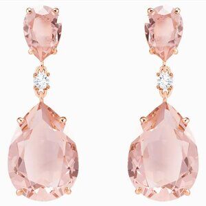 Swarovski Rose Pink Pear Drop Earrings - NIB
